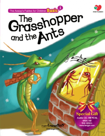 The Aesops Fables for Children Basic (EBS English 방송 도서) / Basic1 The Grasshopper and the Ants (개미와 베짱이) - (Book 1권 + CD 1장 + 대형벽그림 + 캐릭터 마스크 다운로드 제공)