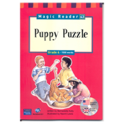 Magic Reader Grade 4 (1500 words) Mystery Puppy Puzzle Book+CD