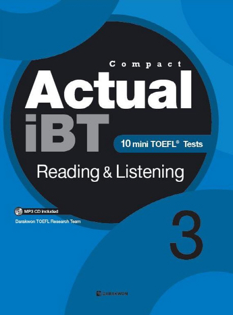 Compact Actual iBT Reading & Listening Book 3 / 본책 + MP3 CD 1장 + 정답 / isbn 9788927706069